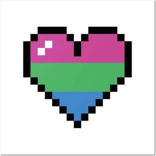 Polysexual 8 bit heart Posters and Art